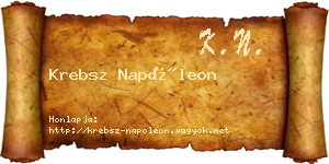 Krebsz Napóleon névjegykártya